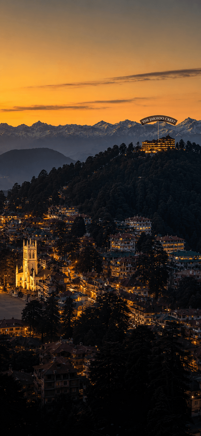 The Jakhoo Crest at golden hour, Shimla (Mobile)
